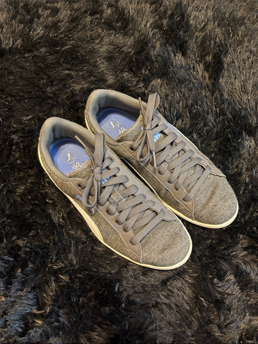 Puma Women's Vikky SoftFoam Heathered Grey Sneakers Size 7.5